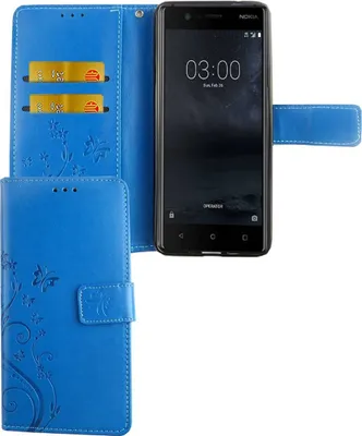 Produktbild von Handyhülle für Nokia 3.1 / Nokia 3 2018 Tasche Wallet Schutz Cover Etuis Blau