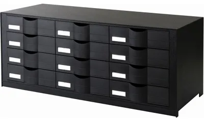 Obrázok produktu pre PAPERFLOW 9H4441.01 PAPERFLOW Schubladenelement, 12 Schubladen, schwarz