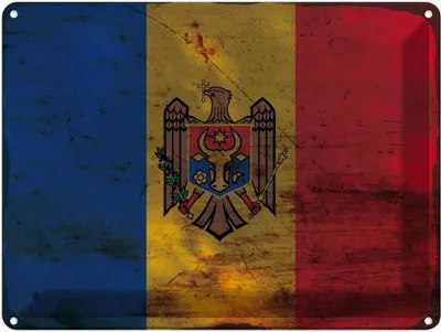 Produktbild von vianmo Blechschild 30x40 cm Moldau Moldova Flagge Fahne Wappen