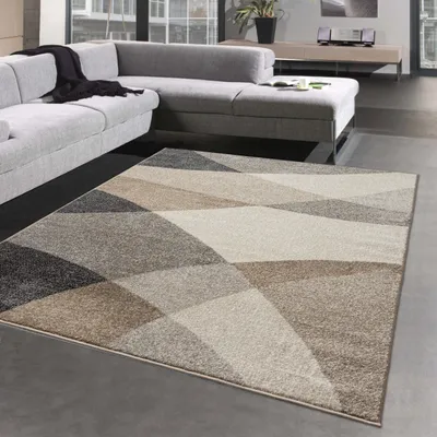 Obrázek produktu pro Moderní abstraktní vlnový koberec v béžovo-antracitové barvě - 200x280 cm