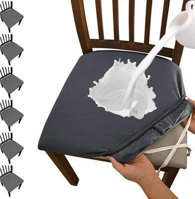 Obrázok produktu pre Sada 6 poťahov na stoličky, elastické, vhodné na stoličky do jedálne, odnímateľné, vhodné do kuchyne