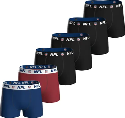 Produktbild von NFL Herren Boxershorts, 6er Pack - NFL Shield 6Pack Boxers, Baumwoll-Stretch, Logobund Schwarz/RotMix 2XL