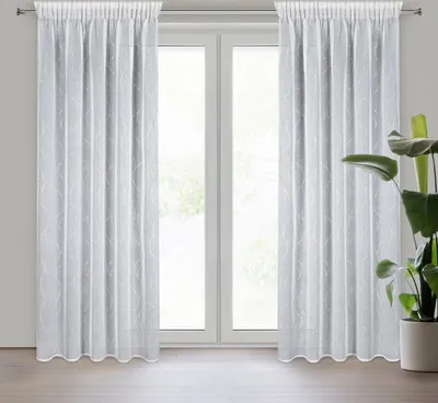Produktbild von Gardine ARLENA weiß silber 140x270 cm Kräuselband