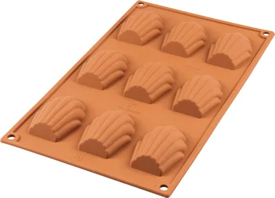 Image de Silikomart Moule à muffins Madeleine 9 pièces 6,8cmx4,5cm H 1,7cm Silicone, terracotta