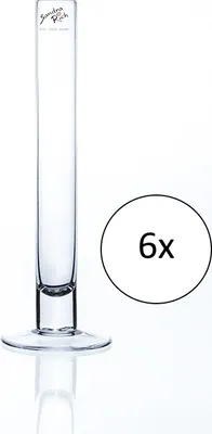 Produktbild von 6er Set Reagenzglasvasen SOLIFLEUR mit Fuss H. 25cm D. 3cm rund klar Sandra Rich