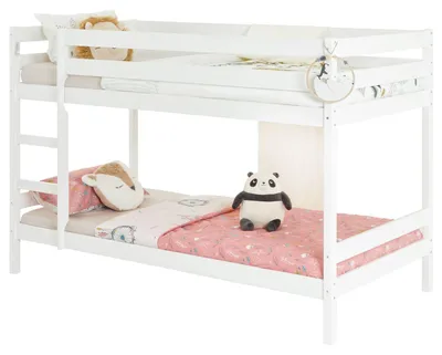 Produktbild von Etagenbett Doppelstockbett FELIX für Kinder Hochbett Kinderbett mit Leiter Kiefer massiv natur 90 x 200 cm (B x L)