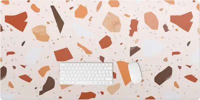 Produktbild von Abstrakter Terrazzo – Schreibtischunterlage – Rutschfeste Tischunterlage – Schreibtischmatte für Büro & Zuhause – Schreibunterlage – Mauspad – Tischmatte – 120 x 60 cm