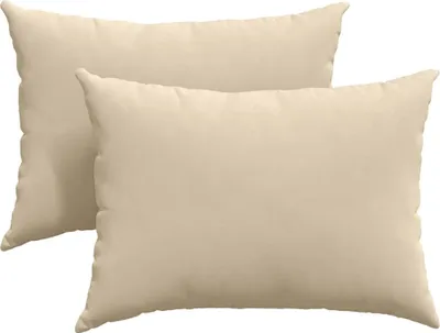 Image de vidaXL Coussins de canapé, lot de 2, couleur crème, 70 x 50 cm, en tissu