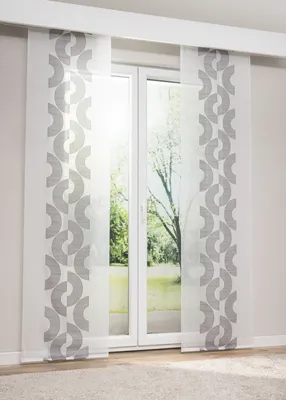 Produktbild von Lysel Schiebegardine Andoany in Steingrau, in der Größe (BxH) 60cm x 245cm