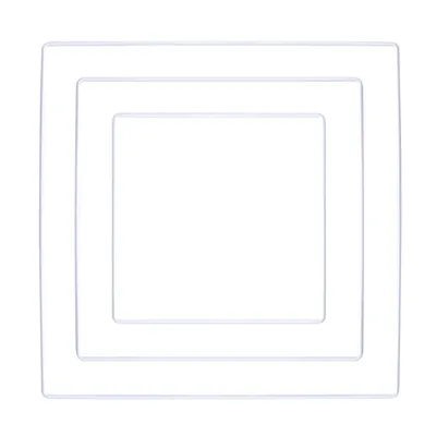 Immagine prodotto di 3 anelli in metallo quadrato - bianco - 20, 25 e 30 cm