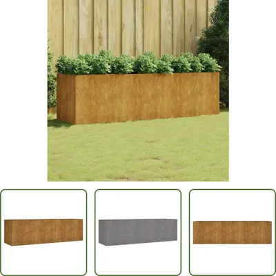 Image de The Living Store Lit surélevé 280x80x80 cm Acier corten