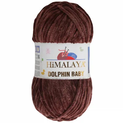 Produktbild von Strickfein Himalaya Dolphin Baby super Bulky Chenille Garn Wolle strickgarn 100 gr 80366 - bärbraun