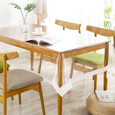 Produktbild von Famanu Tischdecke Transparent - Hochwertige, Pflegeleichte PVC Tischdecke 150 x 150 cm