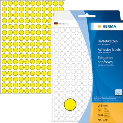 Produktbild von Vielzweck-Etiketten 8mm gelb VE=10x5632 Stück