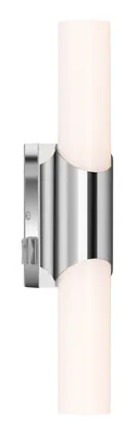 Produktbild von LED-Wandleuchte - Chromfarben - Weiß - Kunststoff - Metall - 32 x 6 cm - mit Schalter