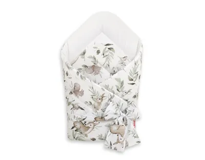 Produktbild von Weiches doppelseitiges Babytragetuch mit Bändern - woodland olive