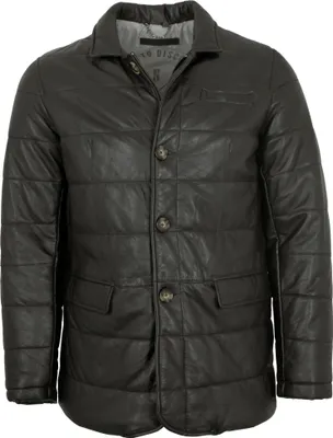 Produktbild von Deercraft - Herren Lederjacke Steppjacke Lammnappa schwarz : 58