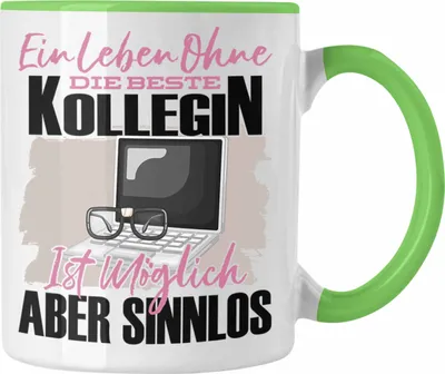 Produktbild von Trendation - Die Beste Kollegin Tasse Geschenkidee Lustiger Spruch Arbeitskollegin Geschenk (Grün)