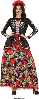 Immagine prodotto di Abito in costume da ballerina messicana del Giorno dei Morti, taglia:L
