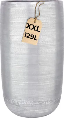Produktbild von Marrakesch XXL Aluminium Blumenkübel Bodenvase 81 cm Hoch Silber Matt | Pflanzentopf Blumensäule 129 L groß rund für Outdoor Indoor | Blumentopf Blumentöpfe Camiel für Garten Balkon & Wohnzimmer