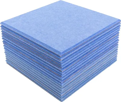 Obrázok produktu pre Akustické panely - Sada 18 stenových panelov - Absorpcia zvuku - Zvuková izolácia - PET materiál - Domáce štúdio a kancelária - Modrá