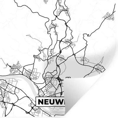 Produktbild von MuchoWow® Wandtattoo Wandsticker Wandaufkleber Neuwied - Karte - Stadtplan 100x100 cm Selbstklebend und Repositionierbar - Wierderverwendbar - Selbstklebend