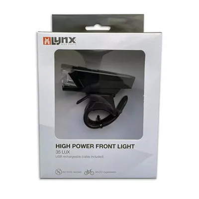 Image de Phare à LED LYNX High Power 35 lux rechargeable par USB noir StVZO