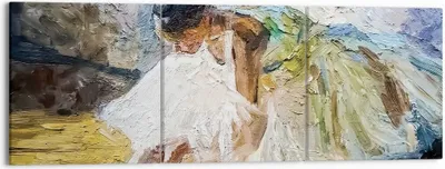 Produktbild von Bild auf Leinwand - Leinwandbild - 3 Teile - Ballerina Mädchen Öl - 150x50cm - Wand Bild - Wanddeko - Wandbilder - Leinwanddruck - Bilder - Wanddekoration - Leinwand bilder - Wandbild - CA150x50-4756