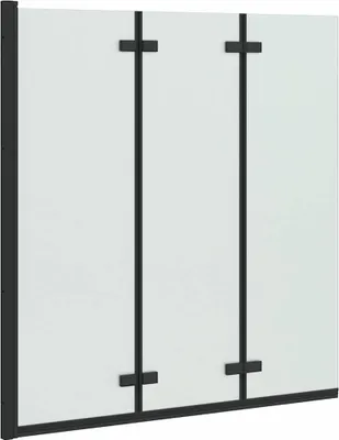 Image de vidaXL Paroi de douche pliante noire 130 x 138 cm