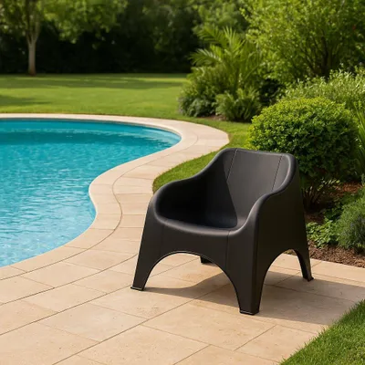 Produktbild von Dmora Outdoor-Sessel Agri 79x81 cm Anthrazit Schwarz, ein Stuhl