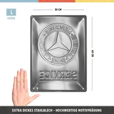 Produktbild von Nostalgic-Art - Blechschild 30 x 40 cm - Mercedes-Benz - Service Emblem Blue