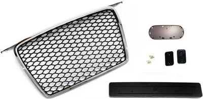 Image de Calandre avant Sport noire avec emblème et support de plaque d'immatriculation pour Audi A3, 8P