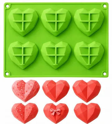 Produktbild von Silikonform 3D Herz für Kuchen, Seifen, Valentinstag