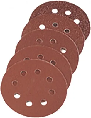 Productafbeelding van Wolfcraft schuurplaten met klittenband, korund, K120, diameter 115 mm, 5 stuks