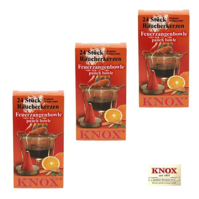 Produktbild von KNOX - 3er Set Räucherkerzen Räucherkegel Gr. M - Feuerzangenbowle