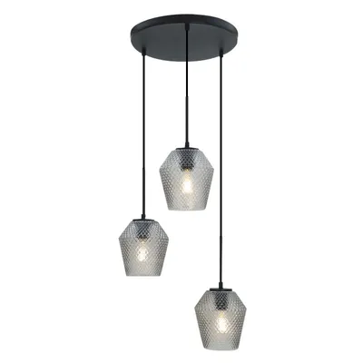 Produktbild von Olucia - NANKO - Pendelleuchte - Transparent / Schwarz - 3 Lampen