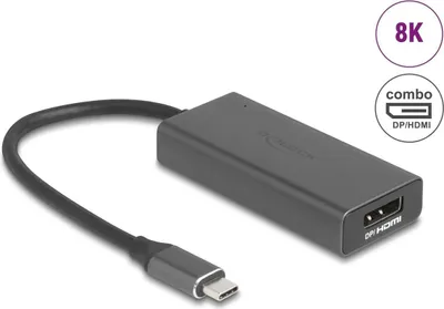 Produktbild von Delock ?USB Type-C Adapter zu Combo HDMI / DisplayPort Buchse 8K