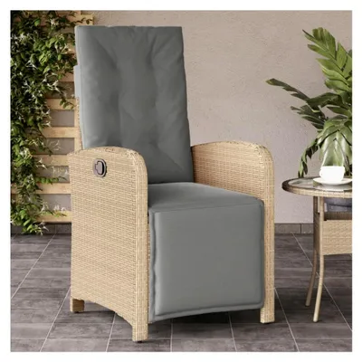 Produktbild von Gartensessel mit verstellbarem Fußteil aus Poly Rattan