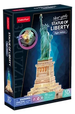 Productafbeelding van DANTE Cubic Fun 3D-puzzel, LED-verlichte Vrijheidsbeeld, model 306-L536H
