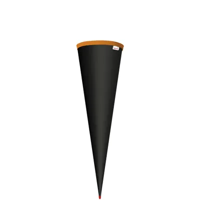 Produktbild von Schultüten-Rohling zum Basteln schwarz - 70 cm rund - mit Rot(h)-Spitze ohne Verschluss