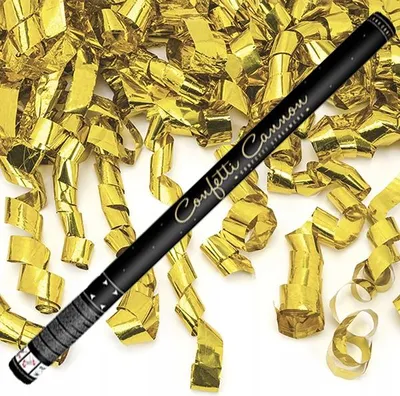 Immagine prodotto di Cannone per coriandoli con stelle filanti oro 80 cm