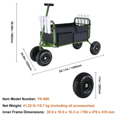 Produktbild von Faltbarer Strandwagen - Strandwagen - Bollerwagen - Campingwagen - Outdoor-Anhänger - 300 lbs - Wagen