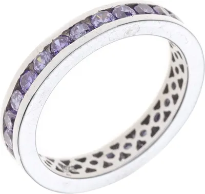 Produktbild von JOBO Damen Ring 925 Sterling Silber rhodiniert mit Zirkonia lila Silberring Größe 50