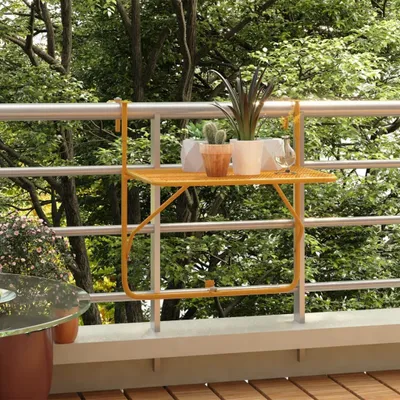 Immagine prodotto di The Living Store Tavolo da balcone giallo 60x40 cm in acciaio
