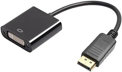 Obrázok produktu pre Kábel DisplayPort na DVI – adaptér DP/DVI – na pripojenie monitora – podporuje rozlíšenie Full HD – 13 cm – čierny