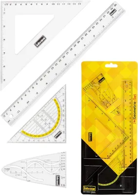 Obrázek produktu pro Kreslící sada 4 ks geo trojúhelník 16 cm + pravítko 15 cm a 30 cm + parabola