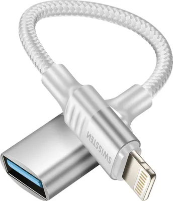 Produktbild von Swissten, Lightning-USB-OTG-Adapter für iPhone, Weiß