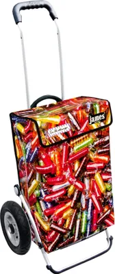 Produktbild von James Einkaufstrolley - MÄSSMOGGE - stabiler Einkaufswagen mit individuellem Design - einfarbig: rot in Ausführung: Royal-Luftraeder