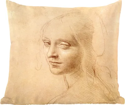 Produktbild von MuchoWow® Zierkissen Sofakissen Wohnzimmer Dekokissen 45x45 cm Skizze - Leonardo da Vinci - Schlafpolster - Polster für das Sofa