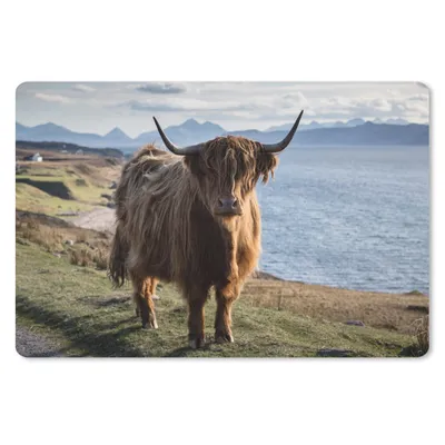 Produktbild von MuchoWow® Mauspad Mousepad Schottische Highlander - Bergen - Meer 27x18 cm - Mousepads - Maus Mat - Pad - Mausunterlage - Büroartikel - Desk Matten